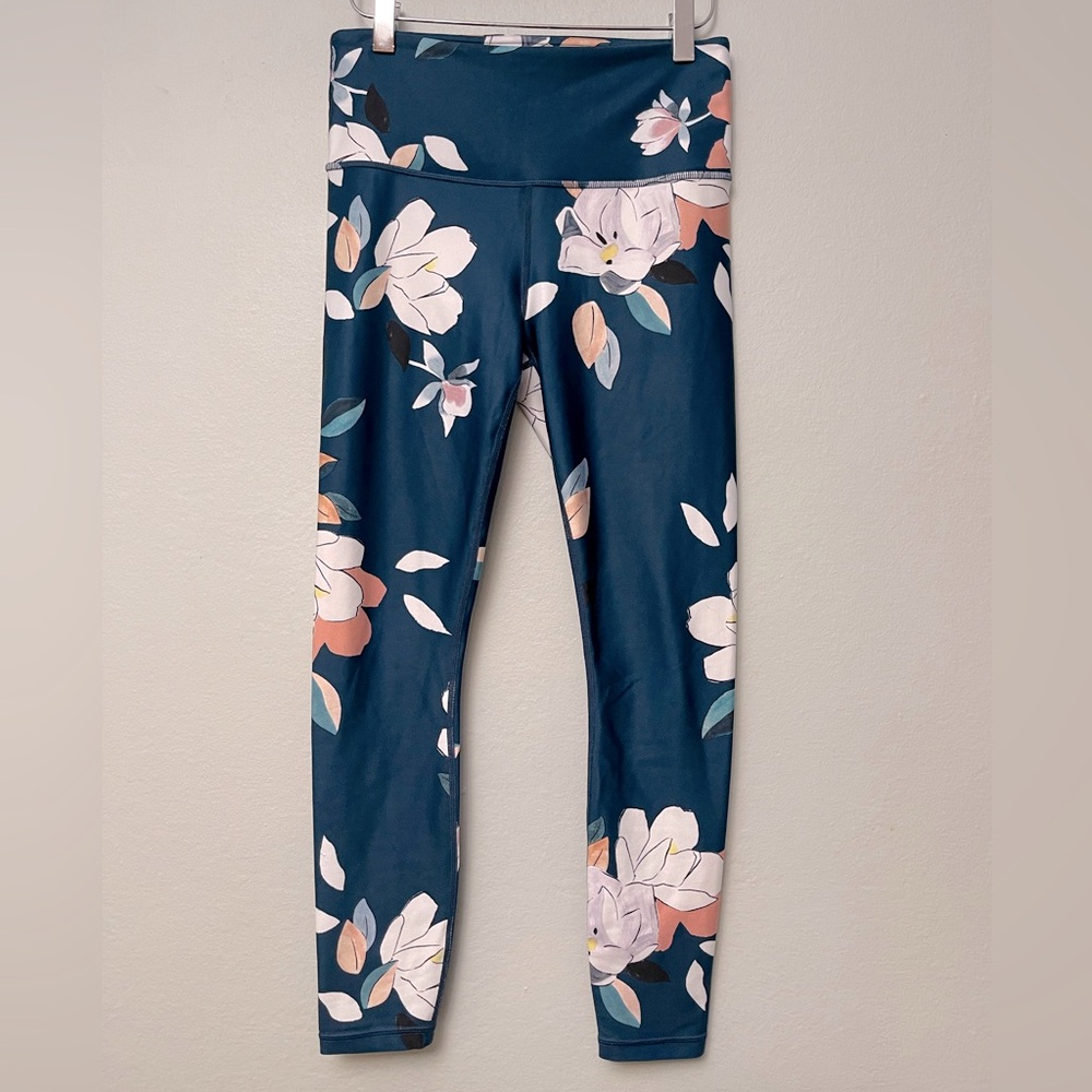 Athleta Floral Elation 7/8 Tights, Constellation Blue Sz XS - Picture 4 of 7